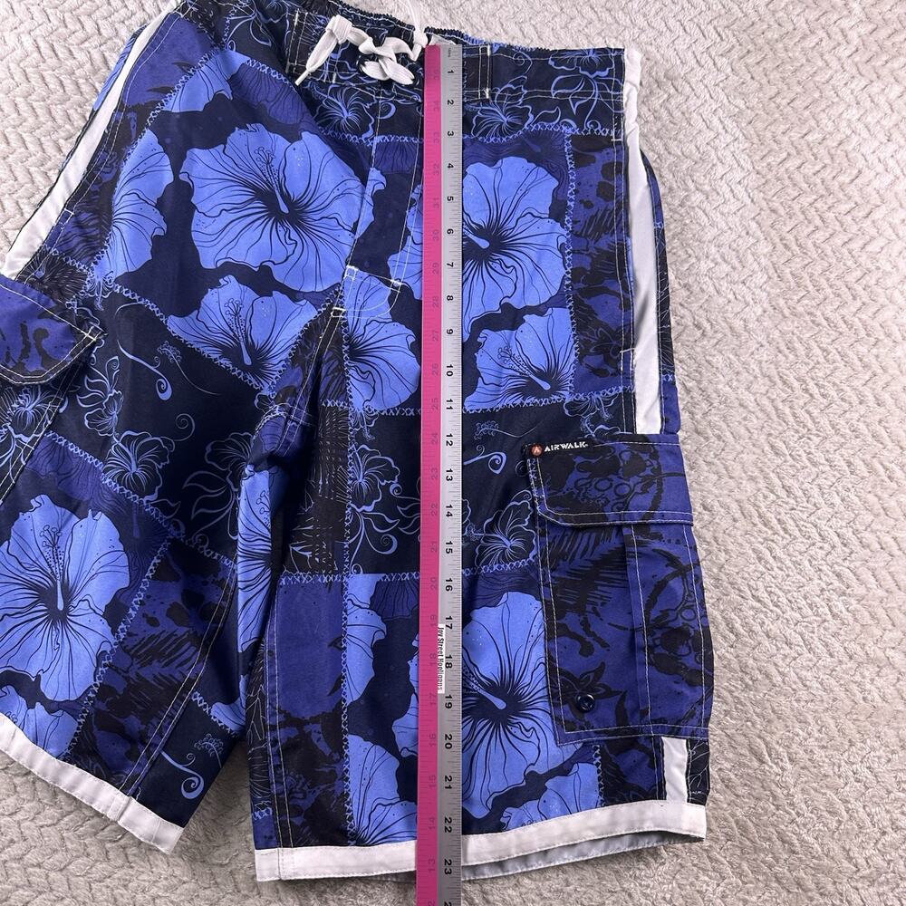 AIRWALK Men’s Size Small SWIM TRUNKS BOARD SHORTS Blue Floral Mesh Lining‎ - Picture 6 of 14